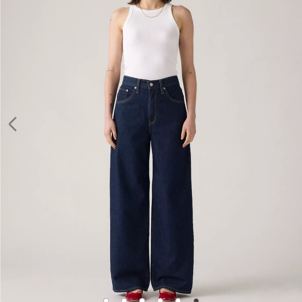 Levi's Cinch Baggy Dark Blue Wide Leg Jeans